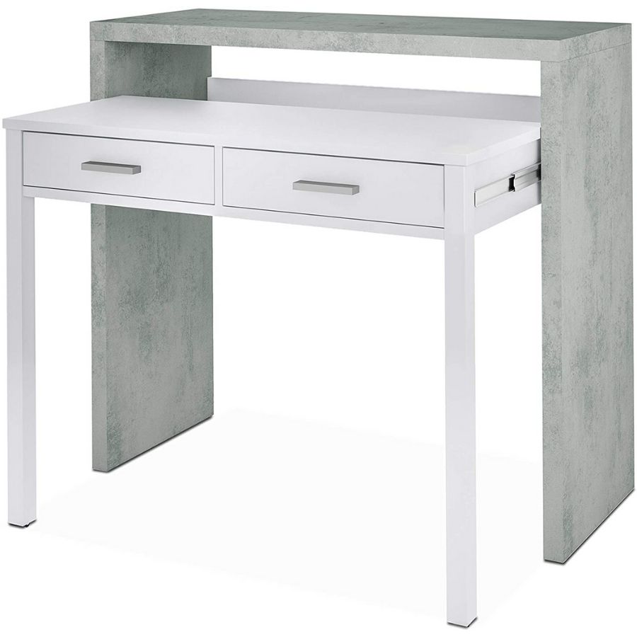 comprar mesa escritorio gris extensible