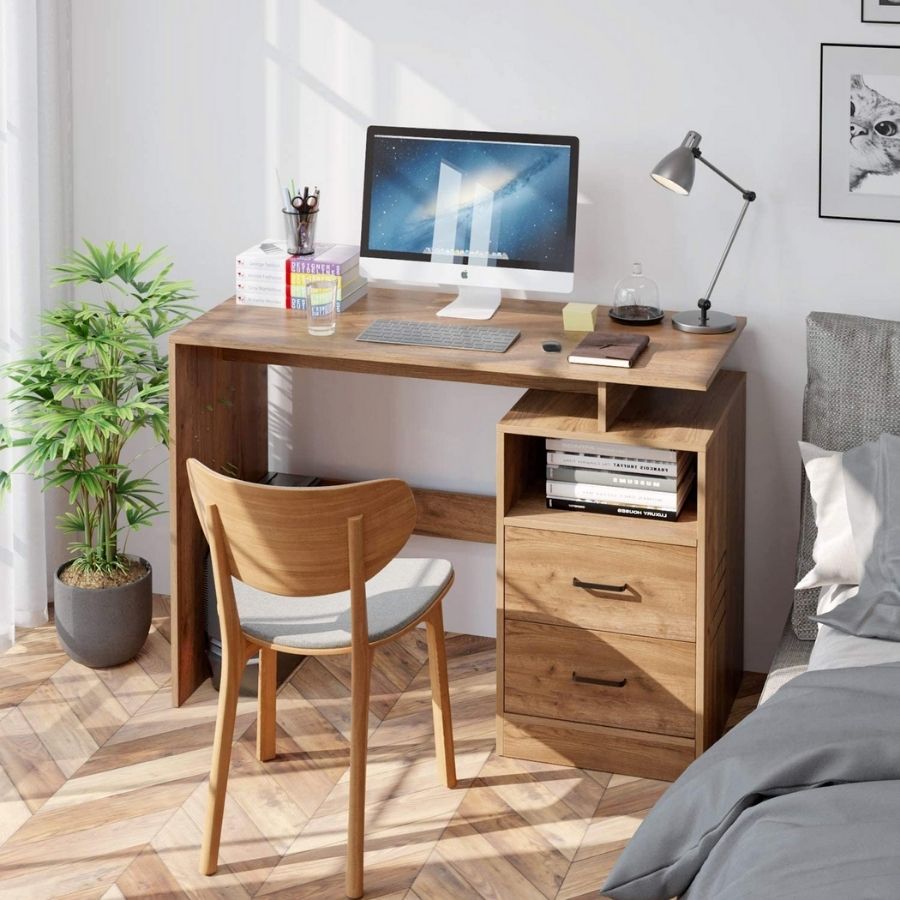 mesa estudio madera minimalista